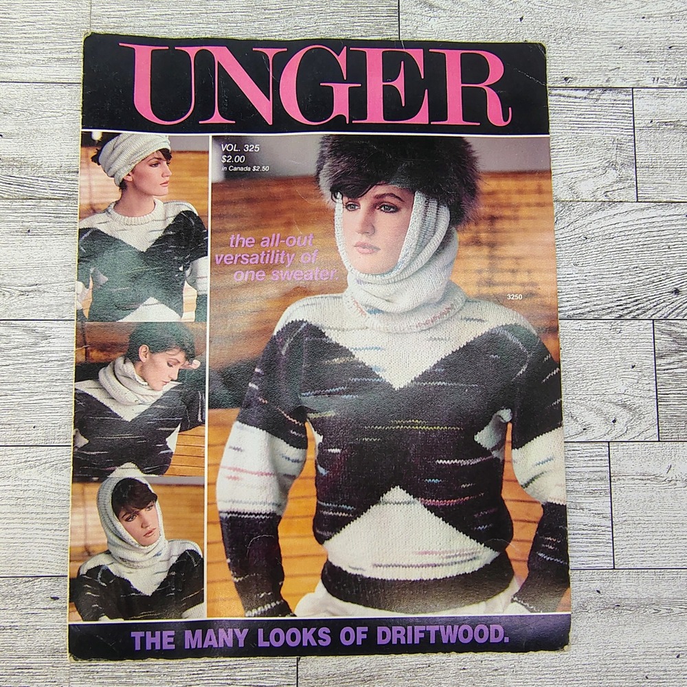Vintage 1984 Knitting & Crochet Booklet "The Many Looks of‎ Driftwood" by UNGER